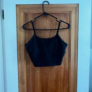 Black crop athletic top